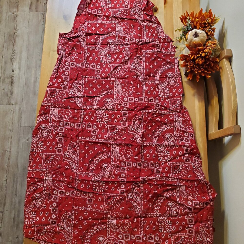 Desert Jems - Women's Red bandana Dress Paisley Print -Size M (10-12) - Picture 3 of 7